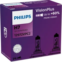 PHILIPS VISIONPLUS H7 12 V 55 W, 2 SZT
