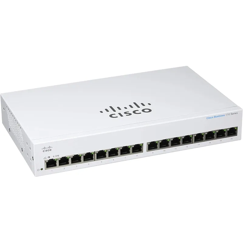 Cisco CBS110-16T Anahtarı, 16x RJ45 1000Mb/s, Masaüstü, Rack, Yönetilmeyen