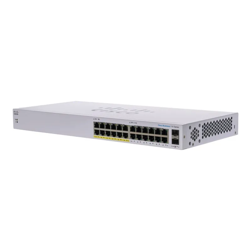 Cisco CBS110-24PP Switch 24x RJ45 1000Mb/s, 12x PoE, Desktop, Rack, No gestionado, 100W