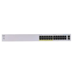 Cisco CBS110-24PP Switch, 24x RJ45 1000Mb/s, 12x PoE, Masaüstü, Rack, Yönetilmeyen, 100W