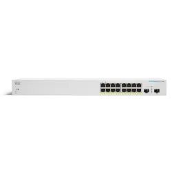 Cisco CBS220-16P-2G Anahtar, 16x RJ45 1000Mb/s PoE, 2x SFP, Masaüstü, Rack, 130W