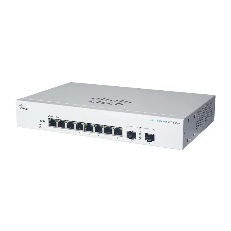 CISCO CBS220-8T-E-2G 8-PORTS 10/100/1000 SWITCH, 2X SFP