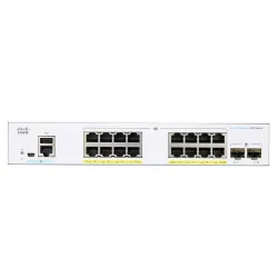 Cisco CBS250-16P-2G Switch 16x RJ45 1000Mb/s PoE, 2x SFP, Desktop, Rack, 120W
