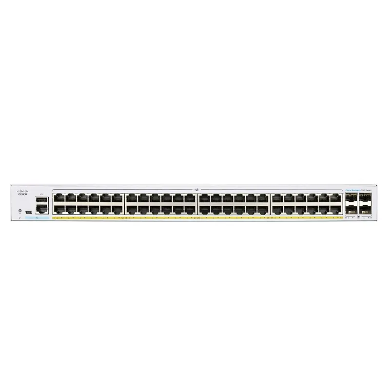 Cisco CBS250-48P-4G Anahtar, 48x RJ45 1000Mb/s PoE, 4x SFP, Rack, 370W