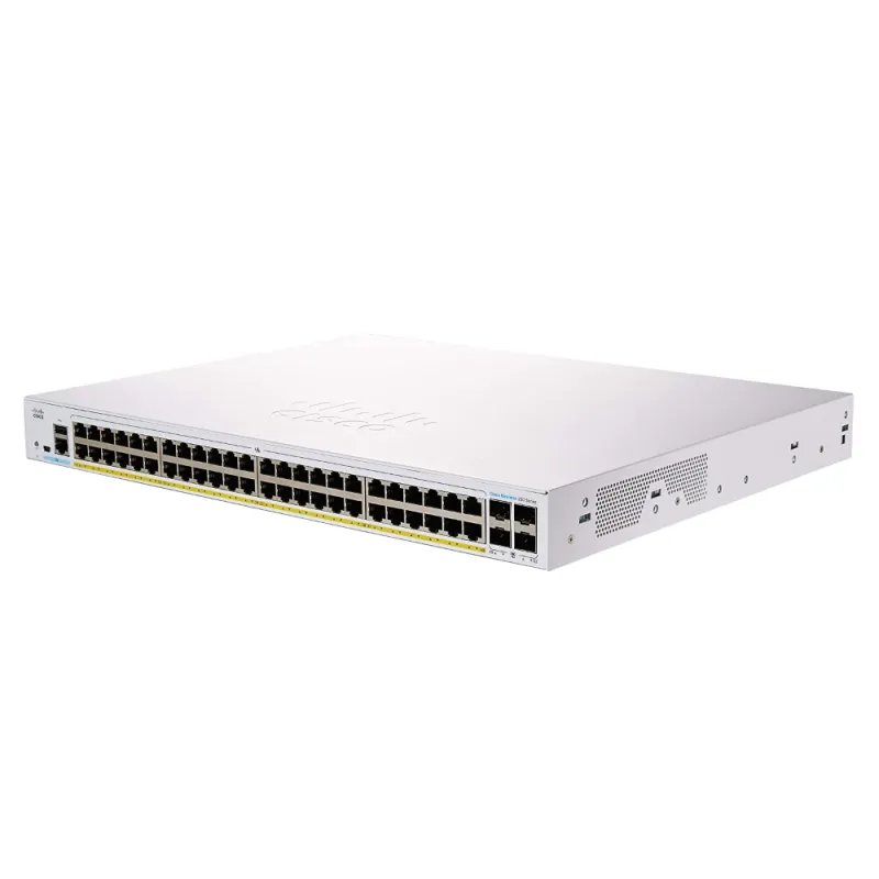 Cisco CBS250-48PP-4G Anahtar, 48x RJ45 1000Mb/s PoE, 4x SFP, Rack, 195W