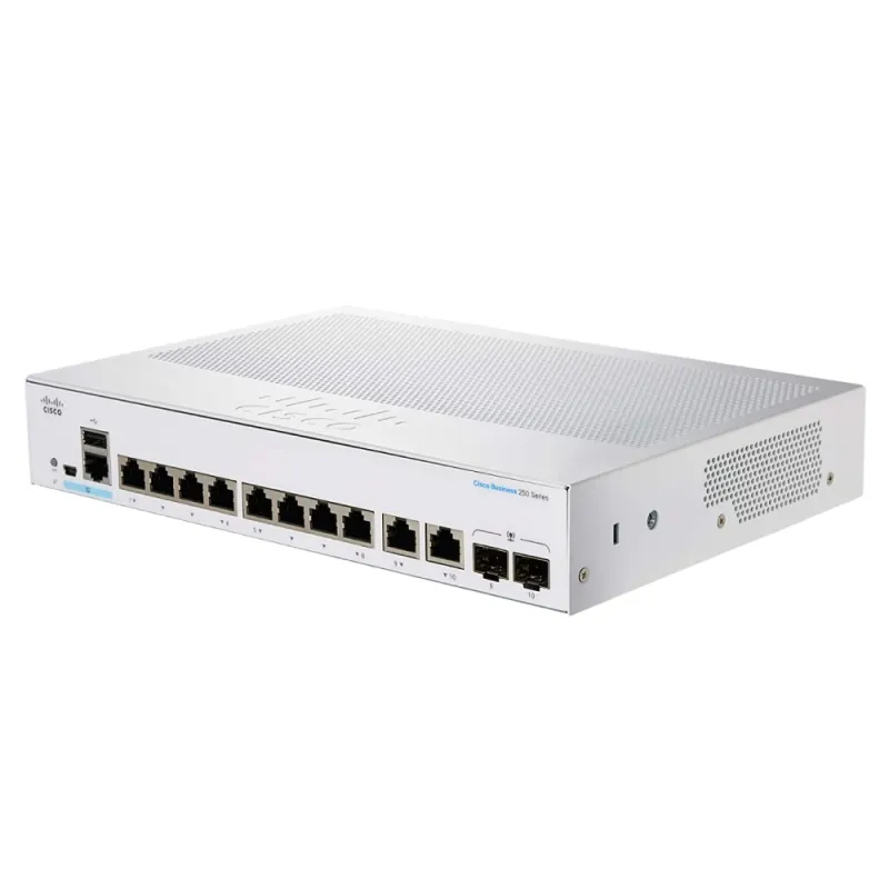 Cisco CBS250-8T-E-2G Switch 8x RJ45 1000Mb/s PoE, 2x RJ45/SFP Combo