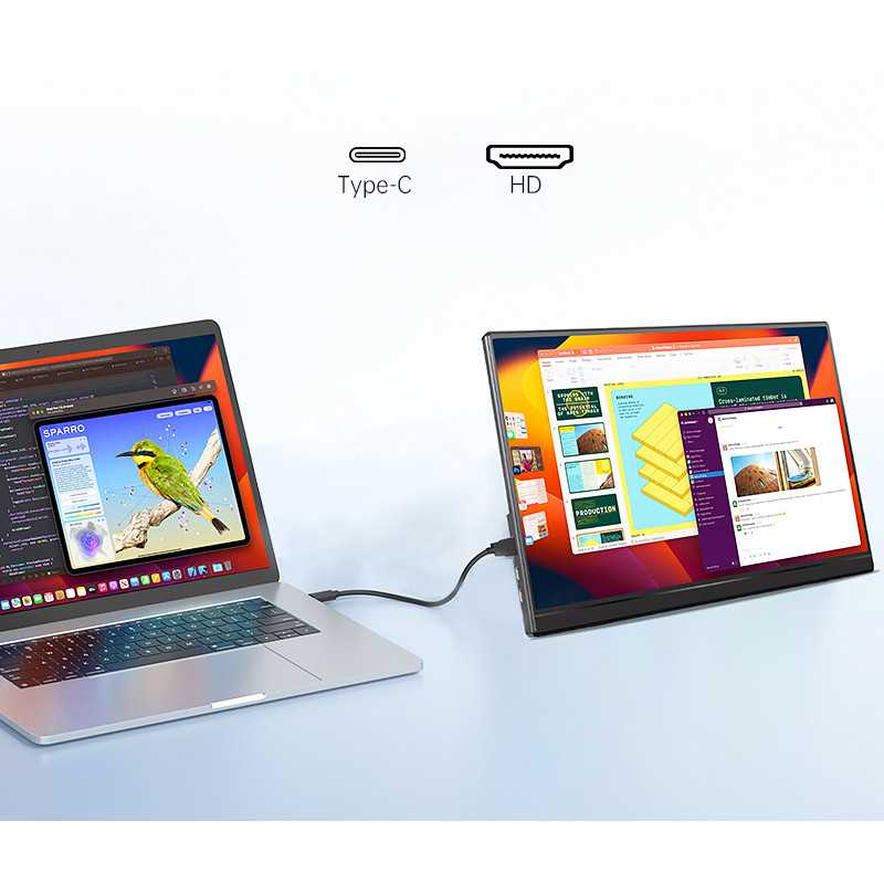 Extralink Smart Life S15 14" | Przenośny monitor do laptopów, telefonów i konsol | USB-C/mini-HDMI - Zdjęcie 2