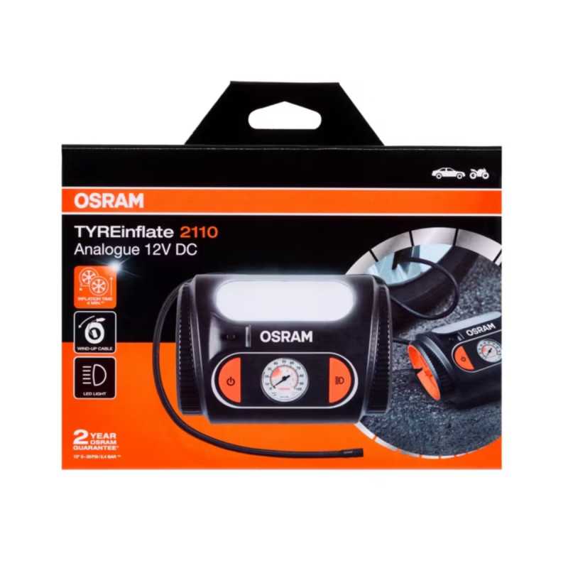 OSRAM TYREINFLATE 2110 KOMPRESOR SAMOCHODOWY 12 V - Изображение 2