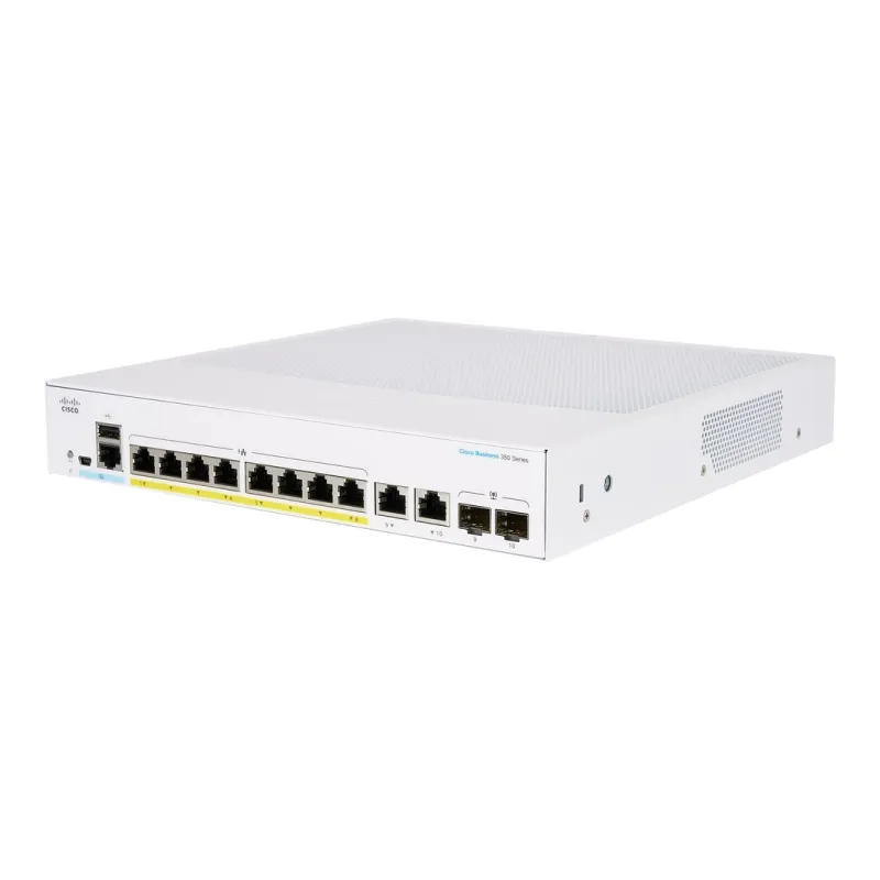 Cisco CBS350-8FP-E-2G Switch 8x RJ45 1000Mb/s PoE, 2x RJ45/SFP Combo, 120W
