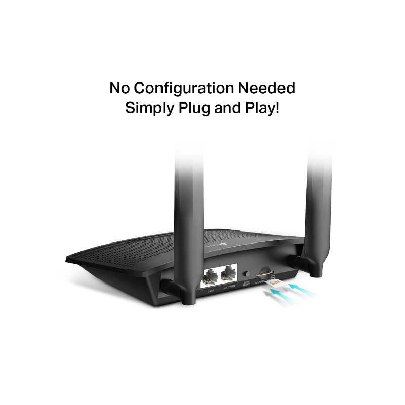TP-Link Archer MR100 | Enrutador LTE | 2,4GHz, 2x RJ45 100Mb/s, 1x microSIM - Imagen 2