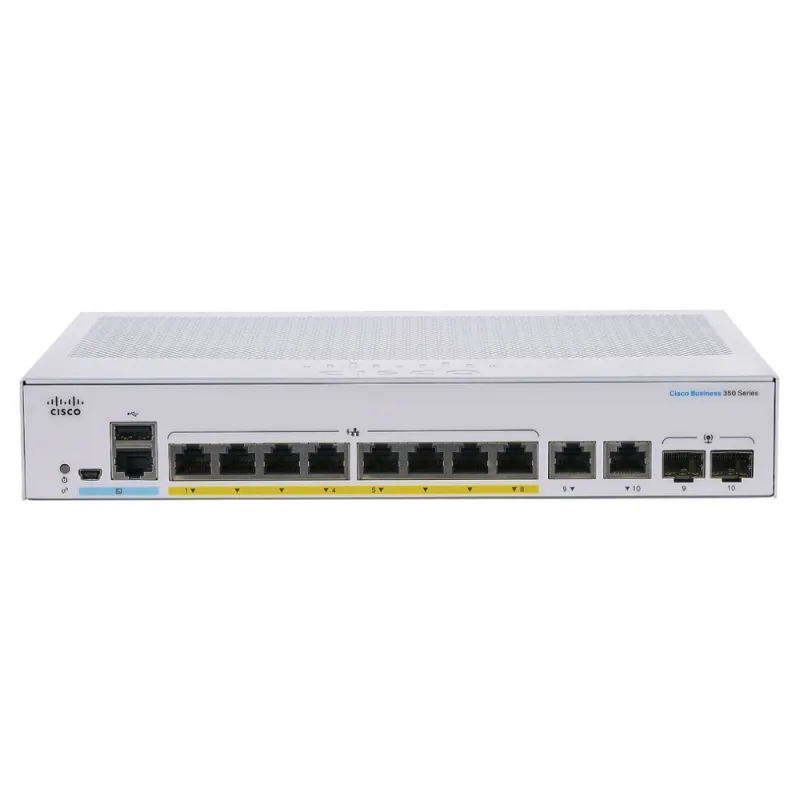 Cisco CBS350-8P-E-2G Switch, 8x RJ45 1000Mb/s PoE, 2x RJ45/SFP Combo, 67W