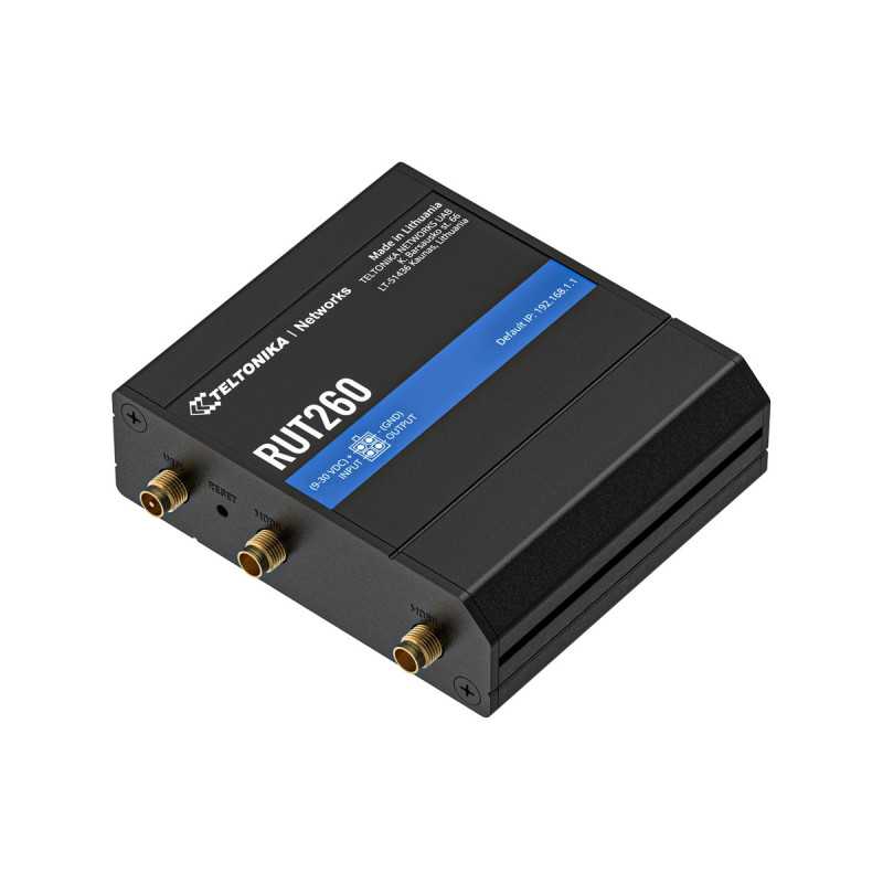 Teltonika RUT260 | Router Industrial LTE | Cat.6, 2x LAN 100Mb/s WiFi 2.4GHz, RUT260 000000 - Imagem 2
