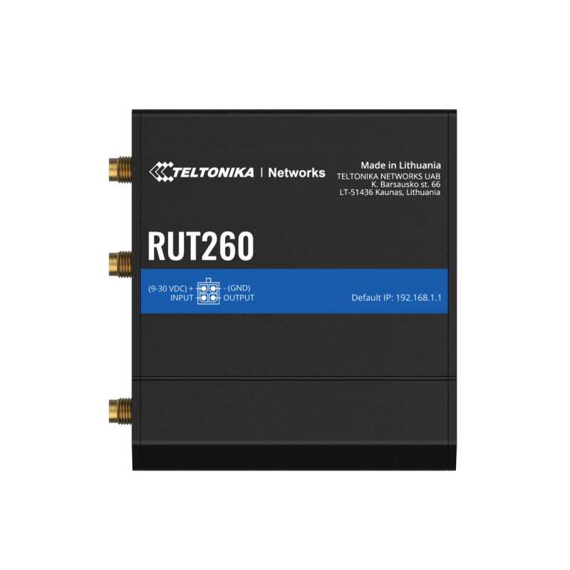 Teltonika RUT260 | Przemysłowy Router LTE | Cat.6, 2x LAN 100Mb/s WiFi 2,4GHz, RUT260 000000 - Zdjęcie 3