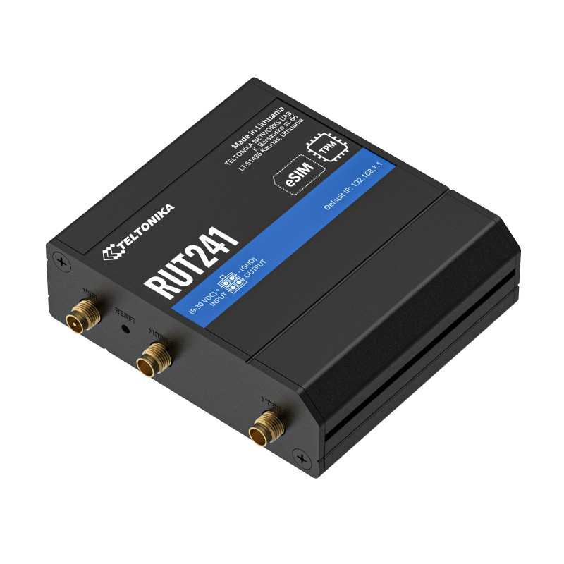 Teltonika RUT241 eSIM | Industrial 4G LTE router | Cat 4, 2x RJ45 100Mb/s, eSIM - Image 2