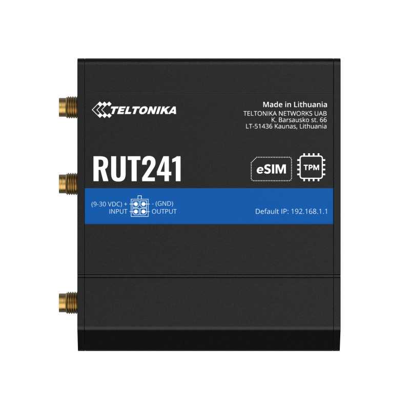 Teltonika RUT241 eSIM | Router industrial 4G LTE | Cat 4, 2x RJ45 100Mb/s, eSIM - Imagem 3