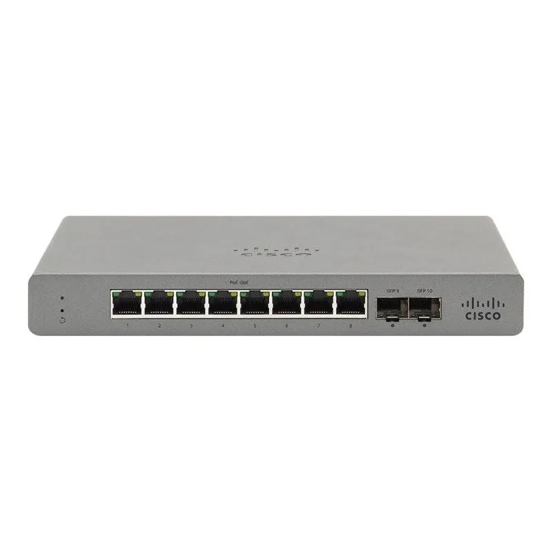 Cisco Meraki Go GS110-8-HW-EU Switch 8x 1000Mb/s, 2x SFP Uplink, Rack