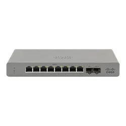 Cisco Meraki Go GS110-8P-HW-EU Switch 8x 1000Mb/s, 2x SFP Uplink, 8x PoE, 67W, Zarządzalny, Obudowa Rack