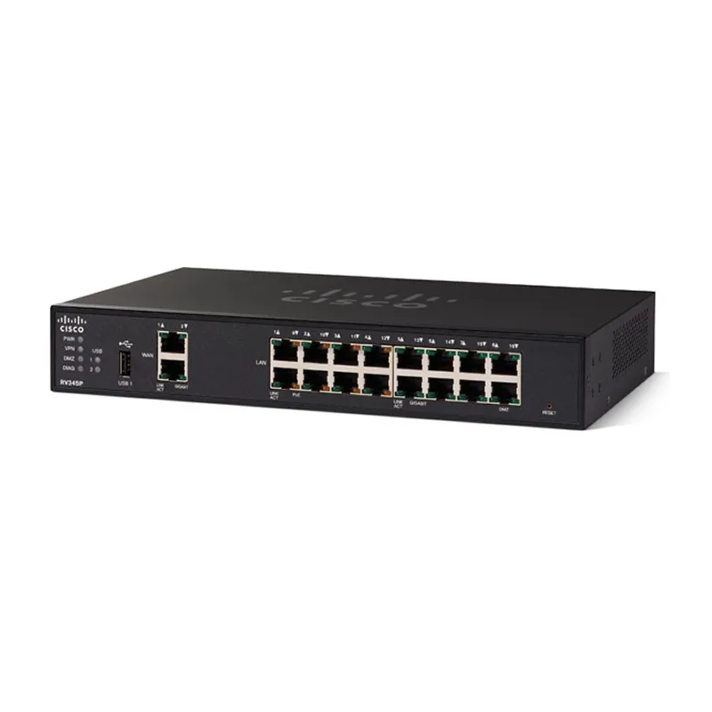 Cisco RV345P Router 16x RJ45 1000Mb/s, 8x PoE, 2x WAN, 2x USB, VPN - Offizieller Partner