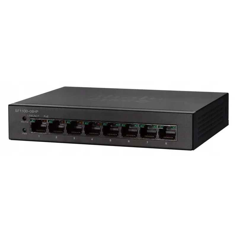Cisco SF110D-08HP Switch 8x 100Mb/s, 4x PoE 802.3af, Obudowa Desktop