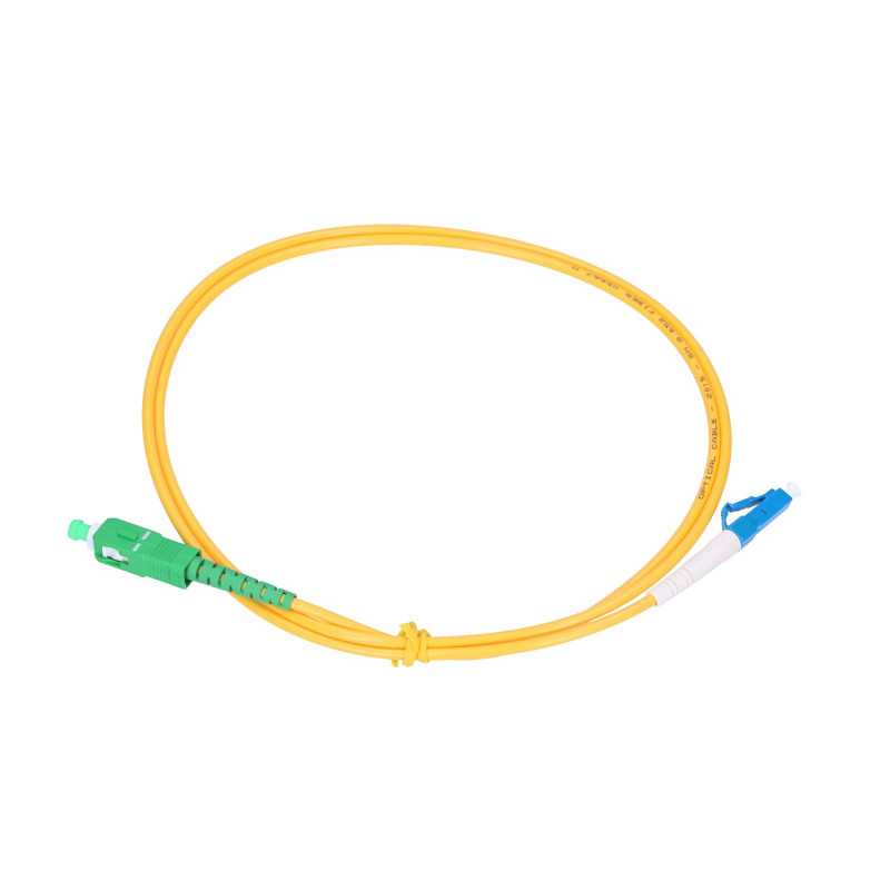 Extralink SC/APC-LC/UPC | Patchcord | Jednomodový, Simplex, G652D, 3mm, 1m