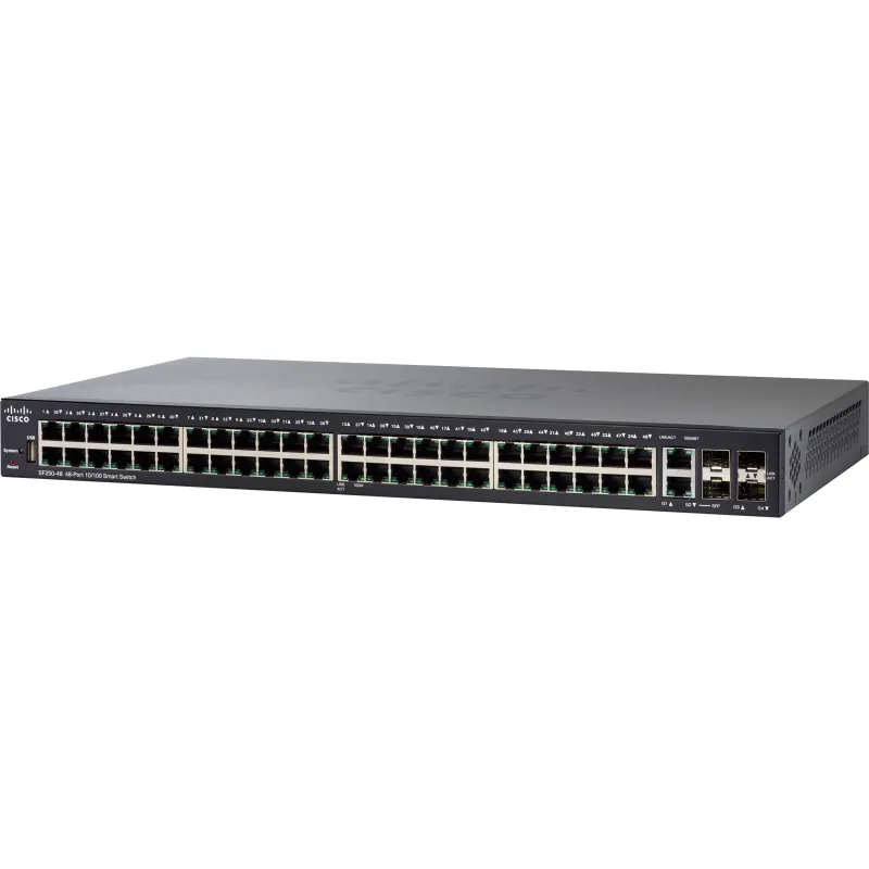 Cisco SF250-48 Anahtarı, 48x 100Mb/s, 2x 1Gb/s Kombinasyon (RJ45/SFP), Yönetilebilir