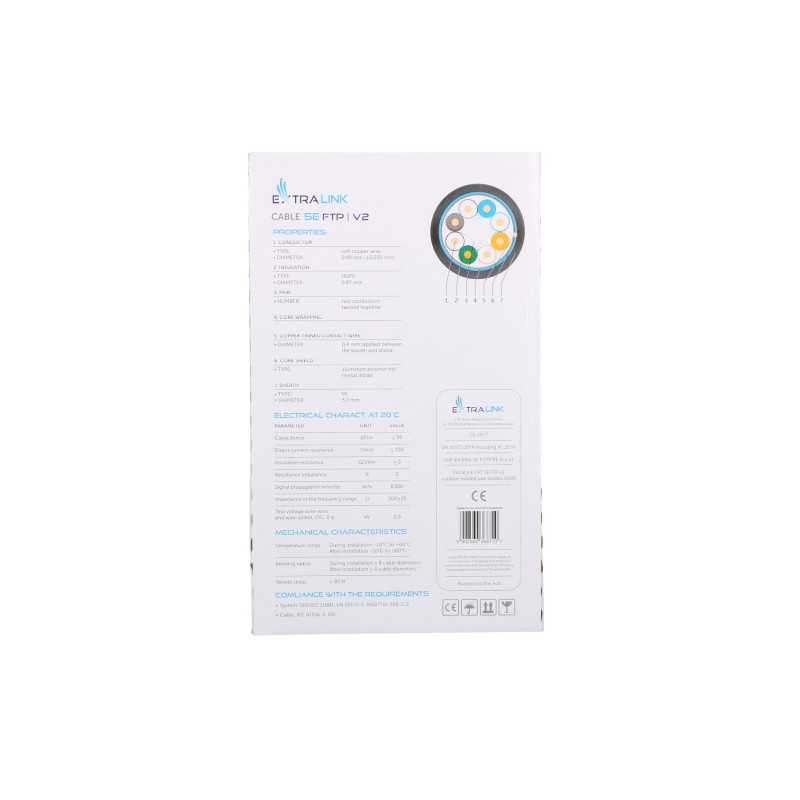 Сетевой кабель Extralink CAT5E FTP (F/UTP) V2 наружный, 305M - Изображение 5