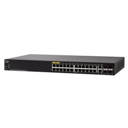 Cisco SF350-24P Switch 24x 100Mb/s PoE, 185W, 2x Combo(RJ45/SFP) + 2x SFP, administrado