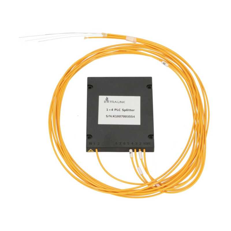 Extralink 1:4 PLC SC/APC Splitter, 2,0mm, 1,5m, G657A, ABS Modülü, Bağlantısız