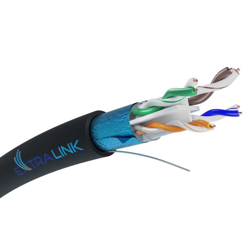 Extralink CAT6 FTP (F/UTP) Exterior con gel | Par trenzado | 305M - Imagen 2