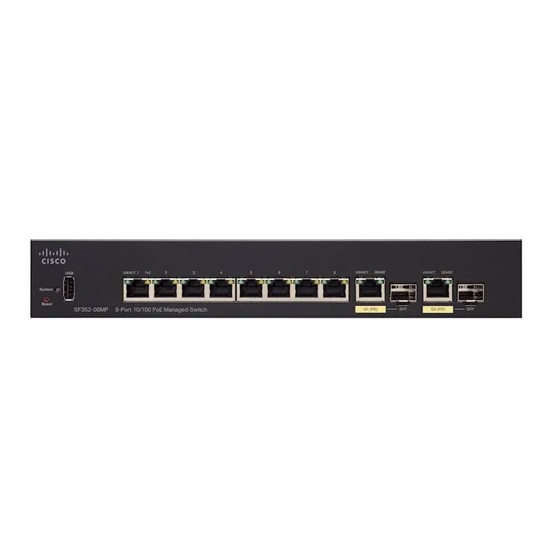 Cisco SF352-08MP Switch 8x 100Mb/s Max PoE, 128W, 2x 1Gb/s Combo(RJ45/SFP) , Managed