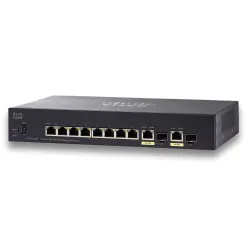 Cisco SF352-08P Switch 8x 100Mb/s Max PoE, 62W, 2x 1Gb/s Combo(RJ45/SFP) , gerenciado