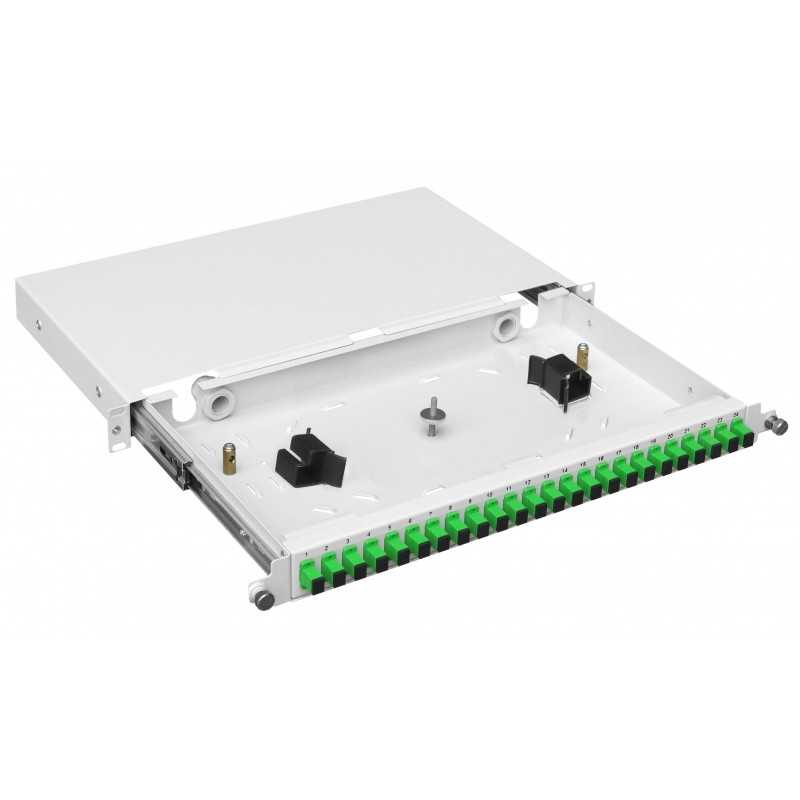 Mantar PS 19 Fiber Optik Patch Panel 1U SC 24 Simplex Kayar, çekme derinliği 255 mm - Görsel 2