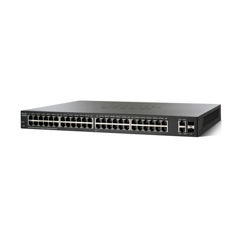 Cisco SG220-50P PoE Switch 48x 1000Mb/s, 2x SFP/RJ45 Combo, 48x PoE, 375W, gestito, montaggio su rack