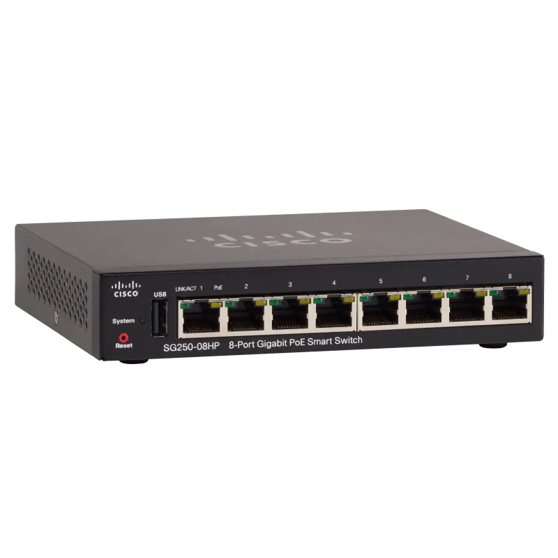 Cisco SG250-08HP Switch PoE 8x 1000Mb/s PoE/PoE+, Potencia 45W, gestionado