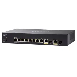 Cisco SG250-10P Switch PoE 8x 1000Mb/s PoE/PoE+, 2x 1Gb/s Combo, Moc 62W, PoE In, Řízený