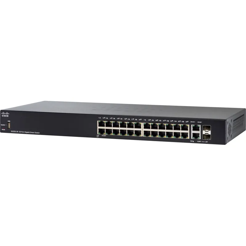 Cisco SG250-26 Switch 24x 1000Mb/s, 2x 1Gb/s Combo, Managed