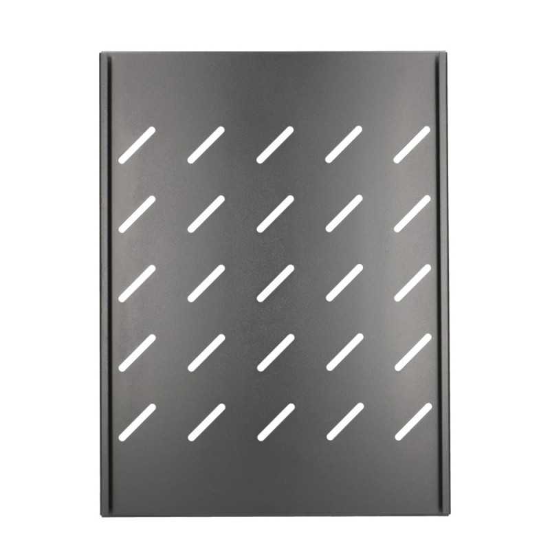 Extralink 1U 350mm Black | Fixed shelf | 19", 490x360mm, for 600mm depth cabinets - Image 2