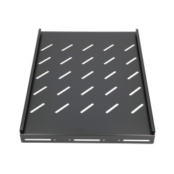 Extralink 1U 350mm Czarna | Półka | 19", 490x360mm, mocowana punktowo, do szaf o głębokości 600mm - Zdjęcie 4