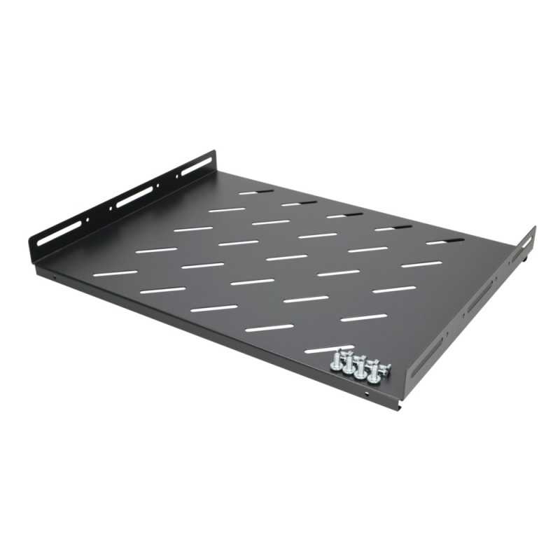 Полка Extralink 1U черная 350mm, 19", 490x360mm, точечное крепление для шкафов глубиной 600mm - Изображение 5