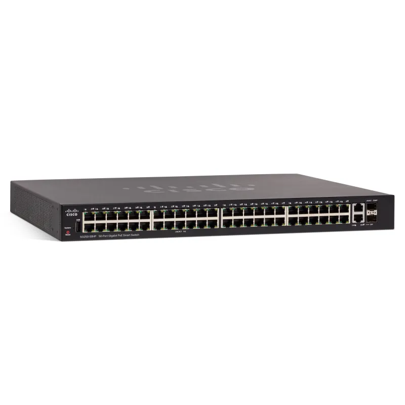 Cisco SG250-50HP PoE-Schalter 48x 1000Mb/s PoE/PoE+, 2x 1Gb/s Combo, PoE 192W, Verwaltet