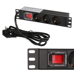 Extralink 10" 1U 3 Socket EU Type Power PDU | Listwa zasilająca | z przełącznikiem - Zdjęcie 6