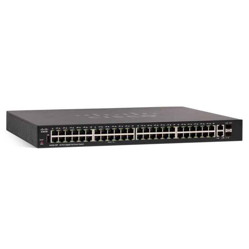 Cisco SG250-50P Switch PoE 48x 1000Mb/s PoE/PoE+, 2x 1Gb/s Combo, PoE 375W, Zarządzalny