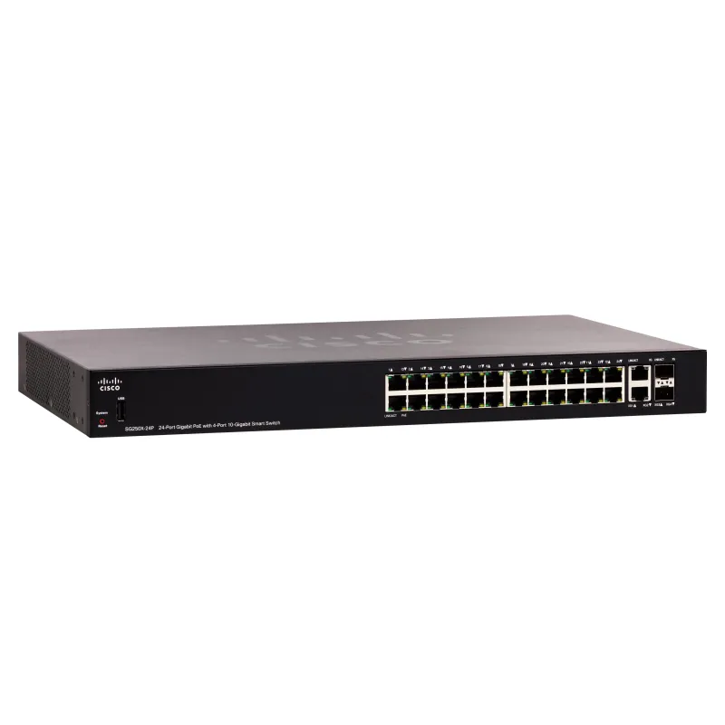 Cisco SG250X-24P Switch PoE 24x 1000Mb/s PoE/PoE+, 195W, 2x 10Gb/s, 2x SFP+, Řízený