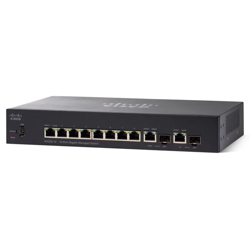 Cisco SG350-10 Switch 8x 1000Mb/s, 2x Combo(RJ45/SFP), gerenciado