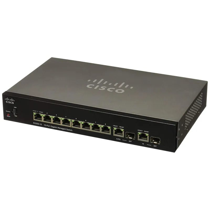 Cisco SG350-10 Switch 8x 1000Mb/s, 2x Combo(RJ45/SFP), gerenciado