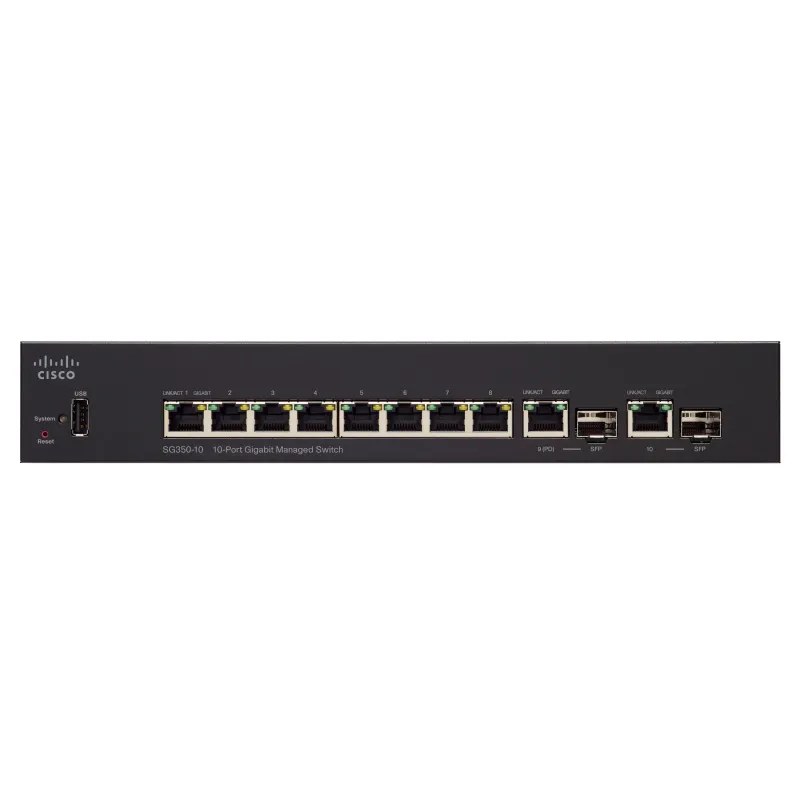 Cisco SG350-10 Switch 8x 1000Mb/s, 2x Combo(RJ45/SFP), Zarządzalny