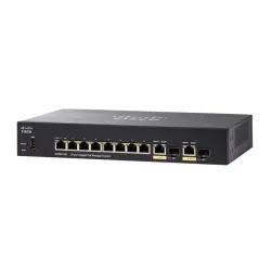 Cisco SG350-10P Switch PoE 8x 1000Mb/s PoE, 62W, 2x Combo(RJ45/SFP), Řízený