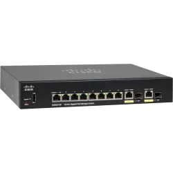 Cisco SG350-10P PoE Switch 8x 1000Mb/s PoE, 62W, 2x Combo(RJ45/SFP), gestito