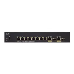 Cisco SG350-10P Switch PoE 8x 1000Mb/s PoE, 62W, 2x Combo(RJ45/SFP), Zarządzalny
