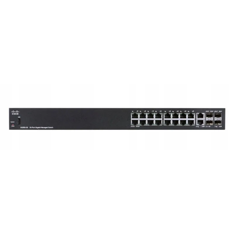 Cisco SG350-20 Switch 16x 1000Mb/s, 2x Combo(RJ45/SFP) + 2x SFP, Managed